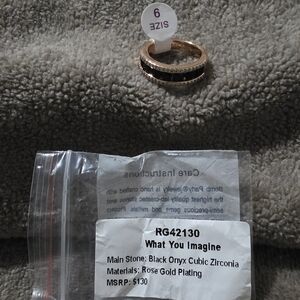 Black Onyx and Rose Gold Ring